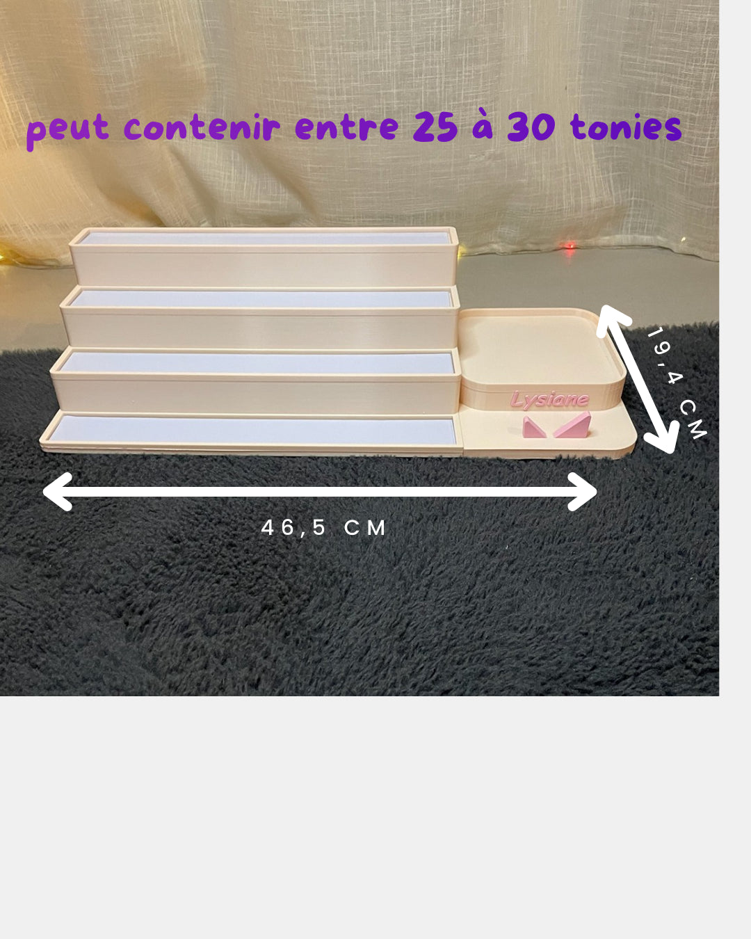 Grande étagère compatible Toniebox avec support intégré  personnalisable