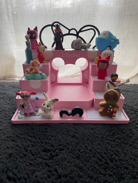 Étagère style Minnie compatible Tonies Rose et blanc